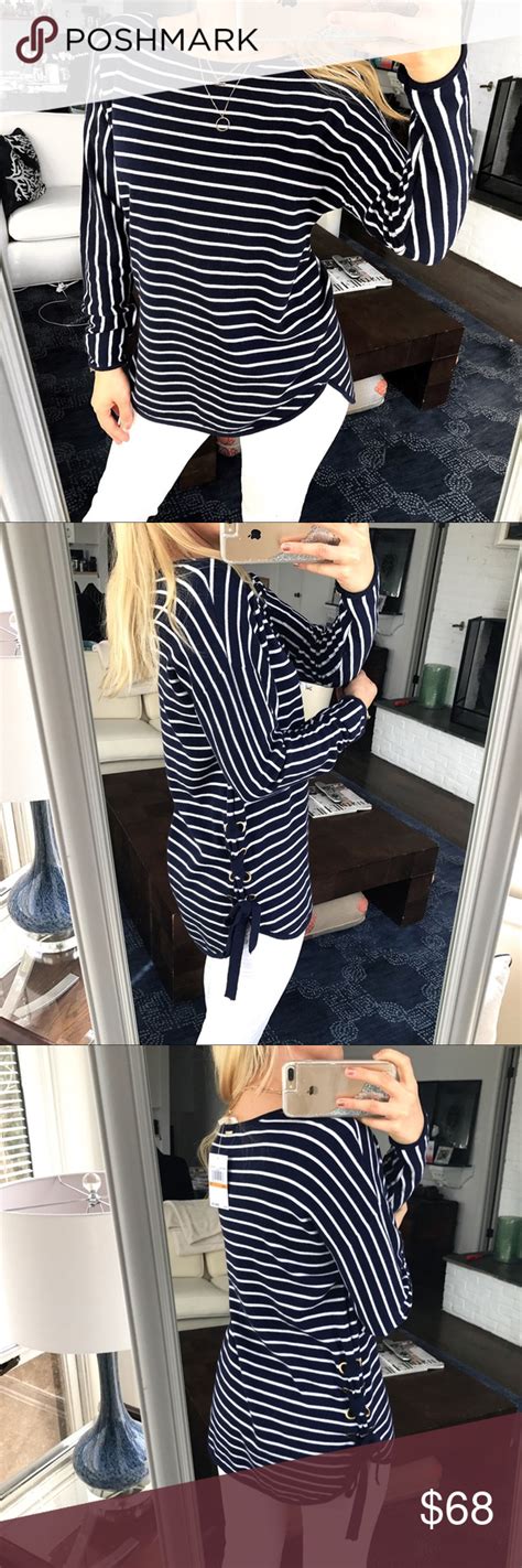 michael kors navy and white stripe sweater|Michael Kors sweatsuits.